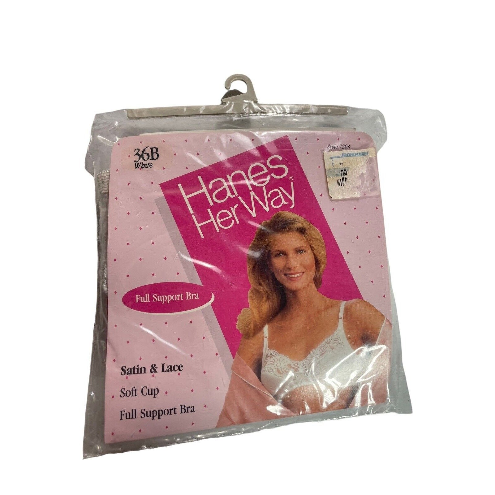 Hanes Her Way Bra 36B White Satin & Lace Etsy