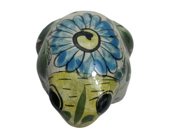 Folk Art Pottery Toad Frog Fat Signed Mexico Tonala Style