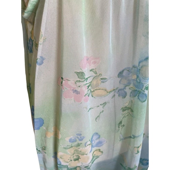 Nightgown & Peignoir Robe Set 2pc Green Watercolo… - image 8