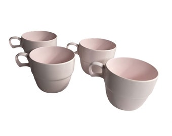 Set di 4 tazze da caffè rosa Melmac New
