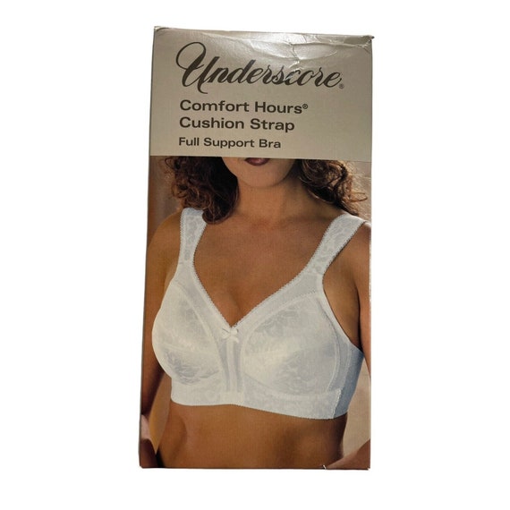 Vintage 80s Underscore Bra Size 42B White Cushion Comfort Wide