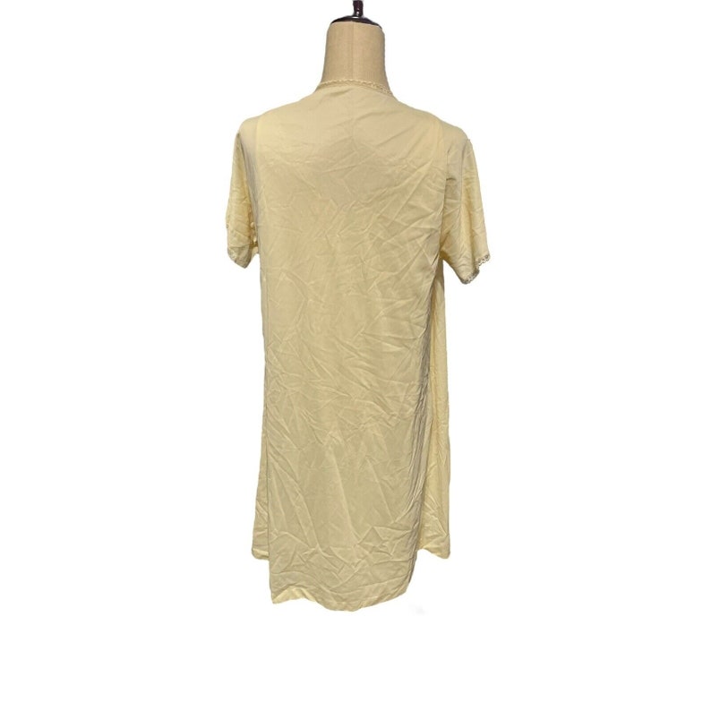 Vanity Fair Nightgown Robe Size Medium Set 2 pc Yellow Lace Pockets image 5