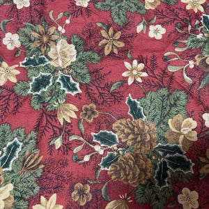 Gesteppter Tischläufer, Patchwork, wendbar, LeMoyne 8-zackiger Stern & Tannenzapfen-Stechpalme Bild 5