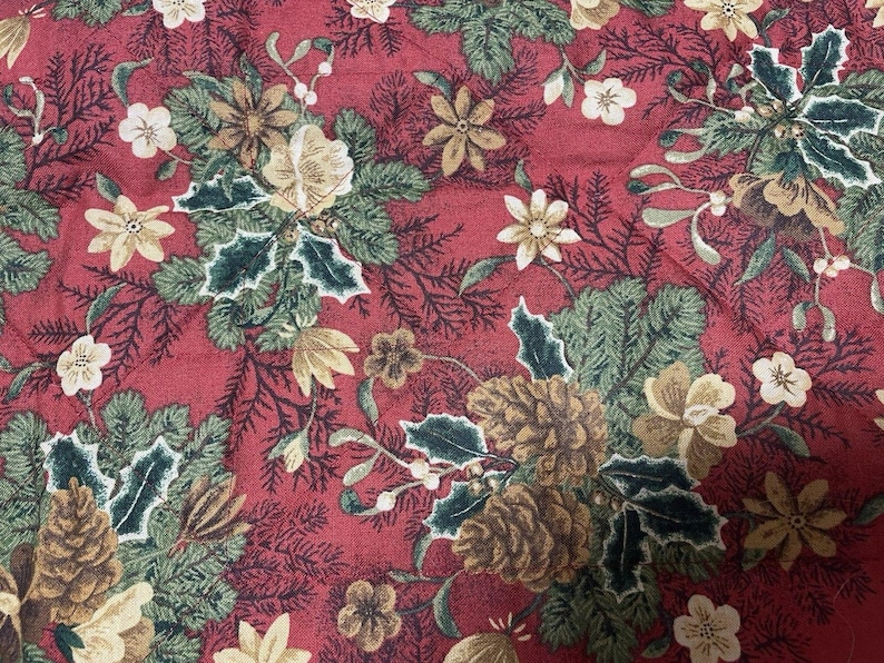 Gesteppter Tischläufer, Patchwork, wendbar, LeMoyne 8-zackiger Stern & Tannenzapfen-Stechpalme Bild 5