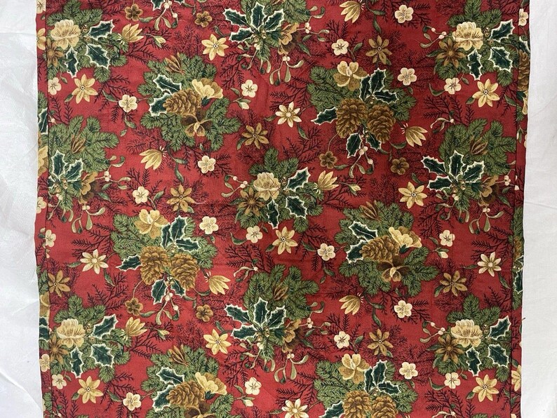 Gesteppter Tischläufer, Patchwork, wendbar, LeMoyne 8-zackiger Stern & Tannenzapfen-Stechpalme Bild 4