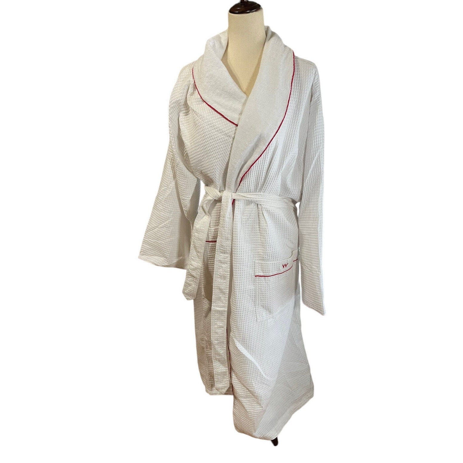 Luxury Suite Waffle Robe in White White / S/M