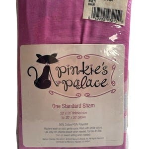 Vintage Pinkies Palace Pillow Sham Black Cat Pink Cheetah Hollywood Kitten New