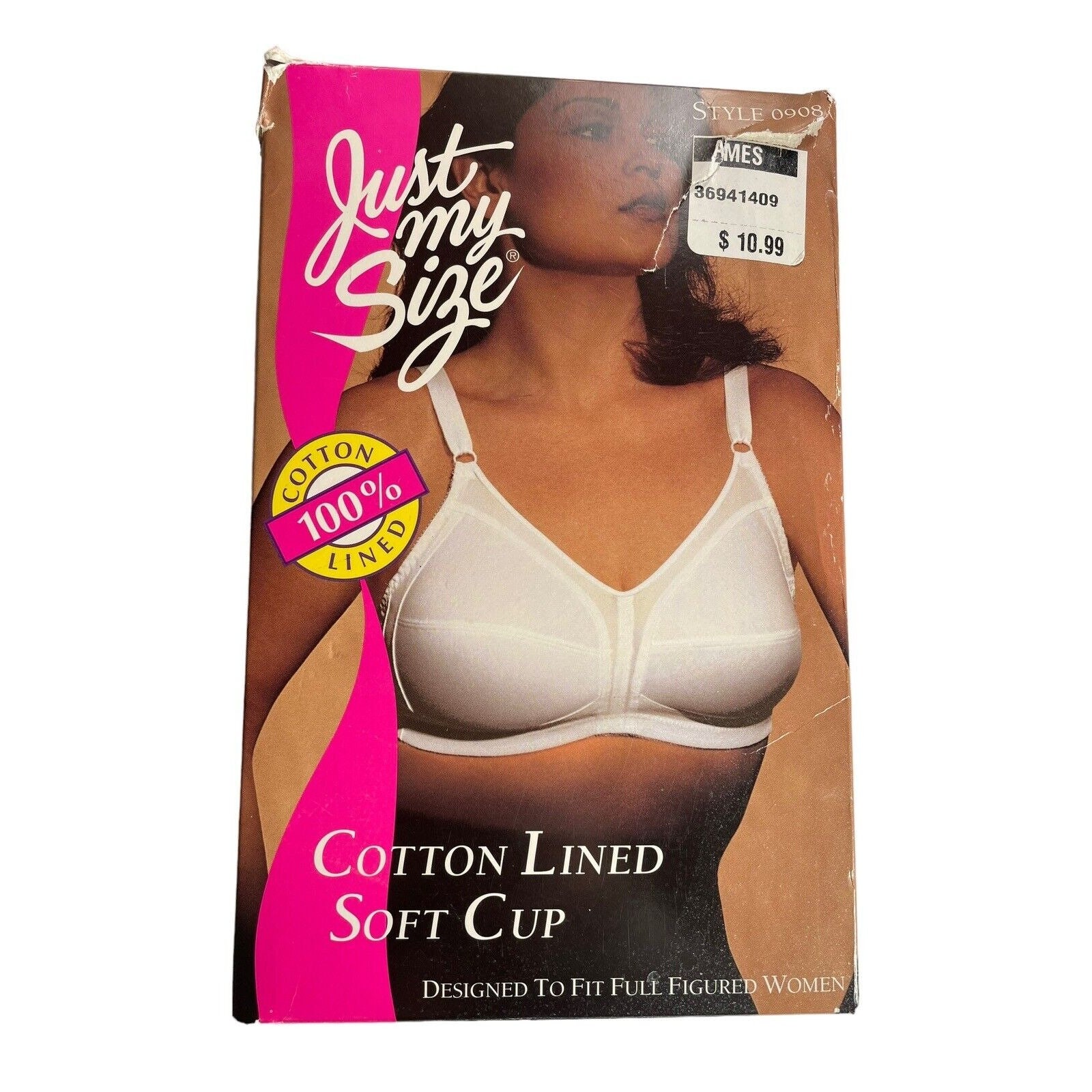 Just My Size 42B Cotton Lined Full Coverage Bra New 1996 