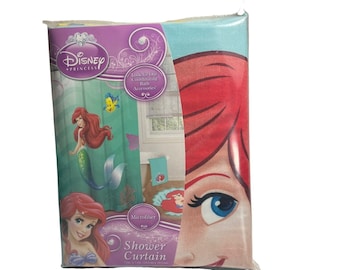 Disney’s Little Mermaid Ariel Flounder Fabric Shower Curtain Jay Franco New 90s