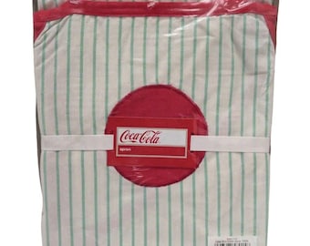 Enjoy Coca-Cola! 1950s Green Pinstripe Vendor Soda Jerk Repro Full Apron 1990