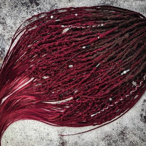 Brown to Red Burgundy ombre Synthetic Dreads