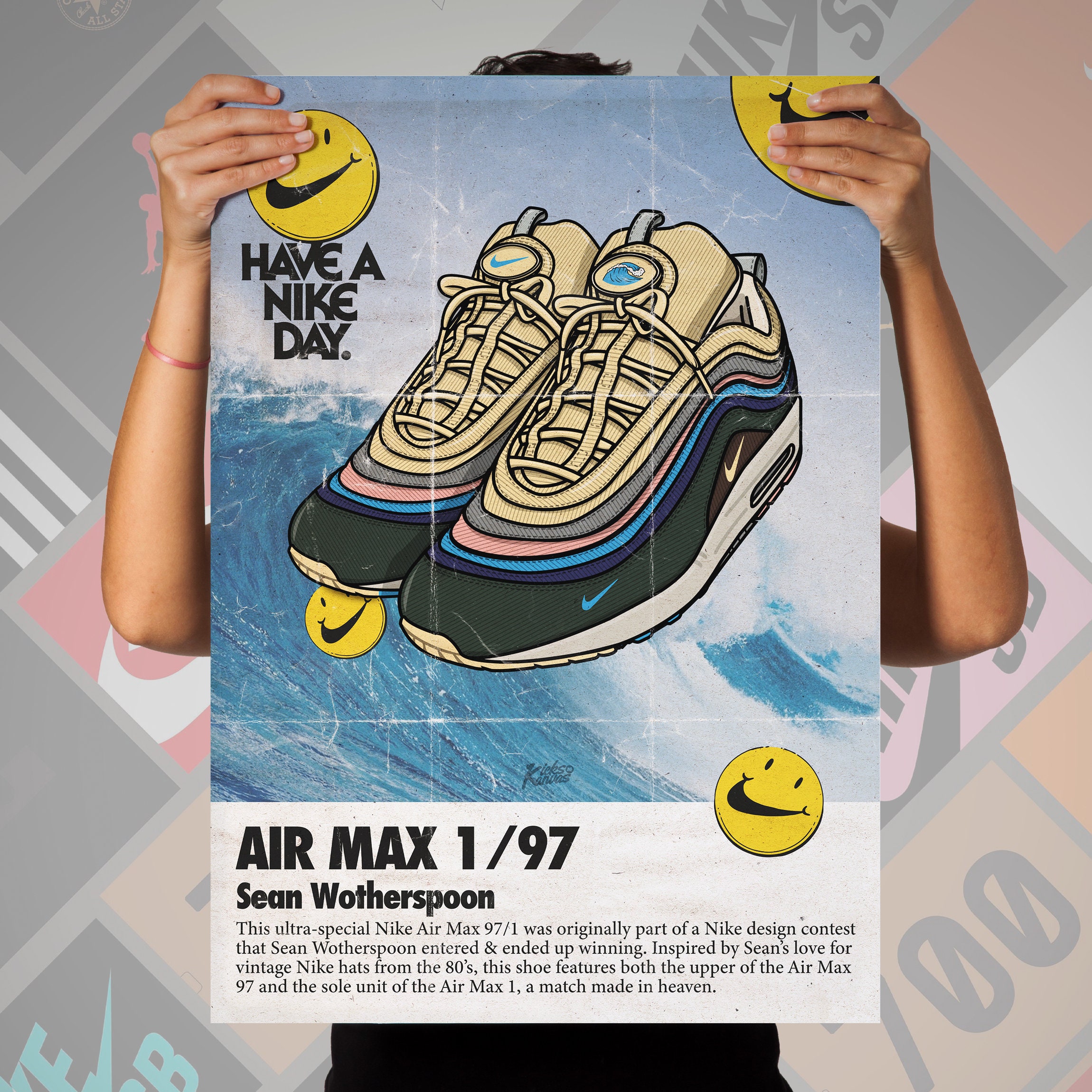 Vago Igualmente Hobart Nike Air Max 97/1 Sean Wotherspoon Posteer 50x70cm - Etsy