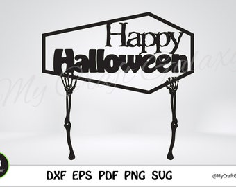 Decorazione per torta di Halloween in formato SVG: decorazione per torta Cricut spettrale (download digitale)
