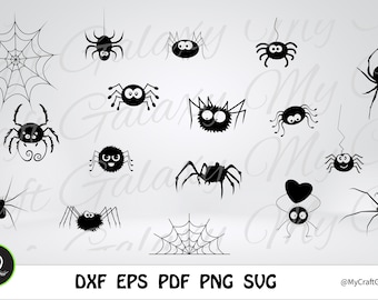 Spider SVG Bundle: Halloween Clipart, Cricut Cut Files (Digital Download)
