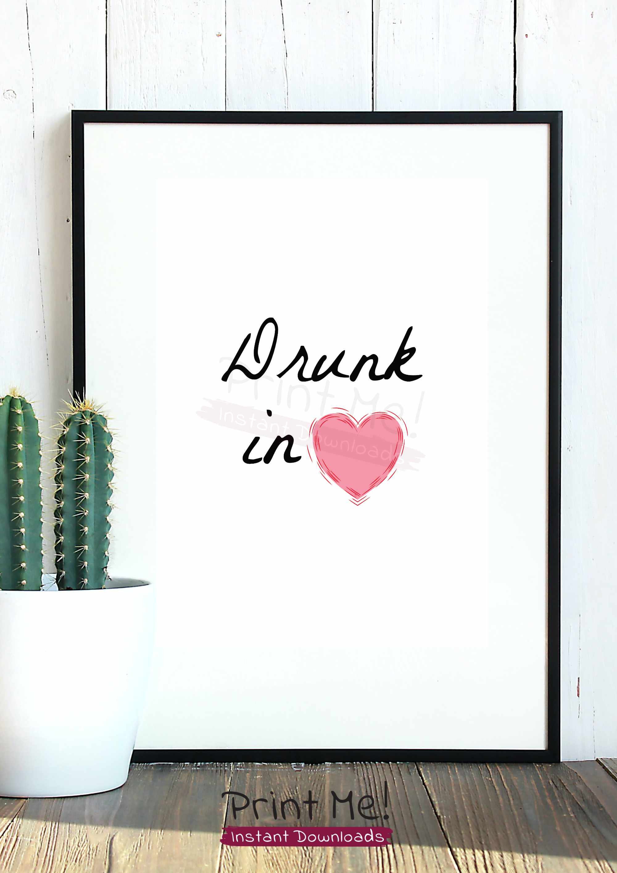 Drunk in Love Wall Art Print Minimal Modern Poster Minimal - Etsy UK