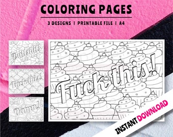 Coloring Pages Printable, Sassy Swear Words Coloring pages for adults, DIY, Funny Quotes to Color, Gifts for Her, Sarcastic Mature Content