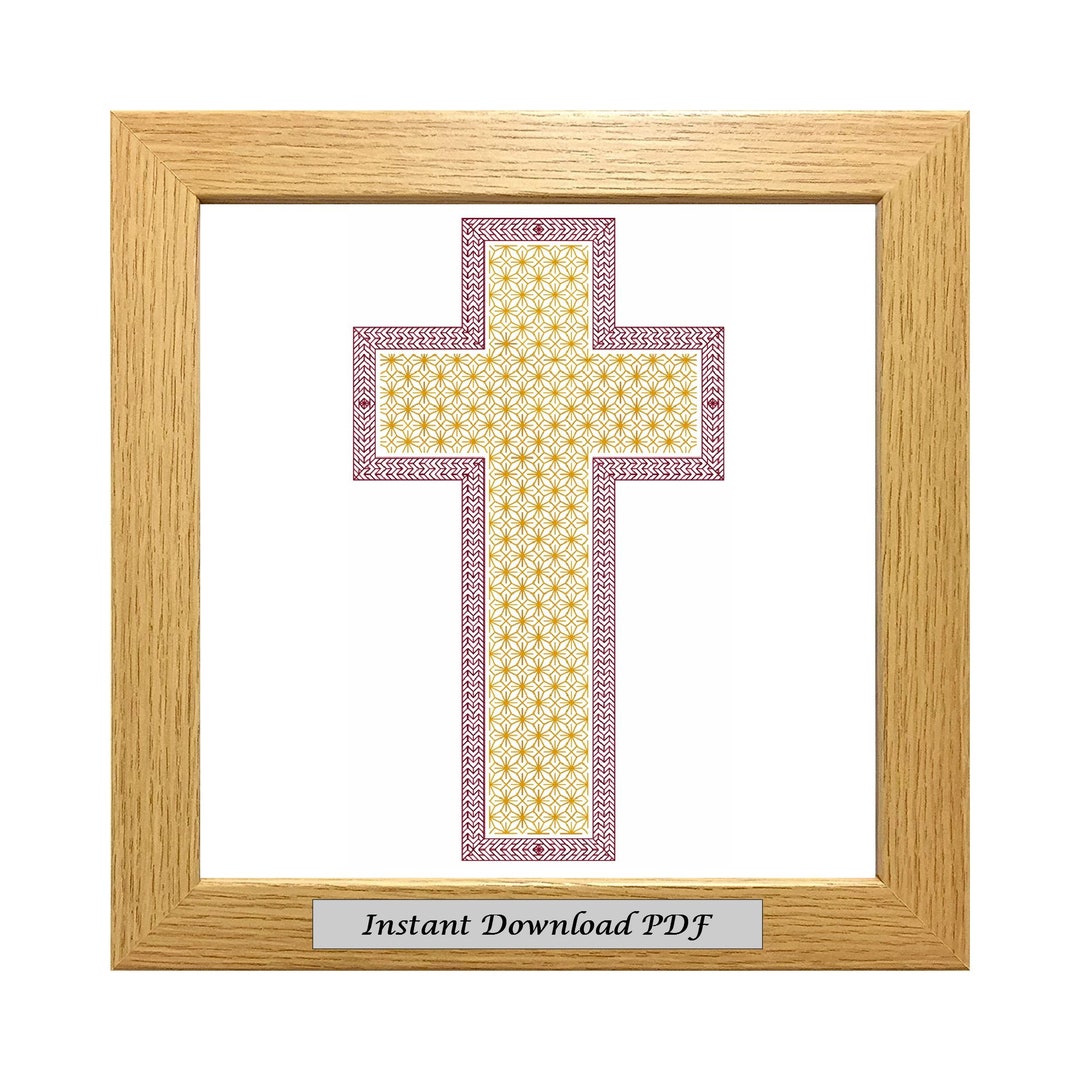 Blackwork Cross PDF Pattern, Cross Stitch Chart, Instant Printable ...