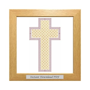 Blackwork Cross PDF Pattern, Cross Stitch Chart, Instant Printable Download, Embroidery, Modern Blackwork, CrossStitchByDonna