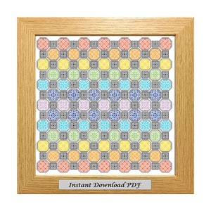 Blackwork Patchwork PDF Pattern, Cross Stitch Chart, Instant Printable Download, Embroidery, Modern Blackwork, CrossStitchByDonna