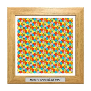 Rainbow Geometric Pattern PDF Cross Stitch Chart, Pattern, Instant Printable Download, Embroidery, Modern, Counted, CrossStitchByDonna