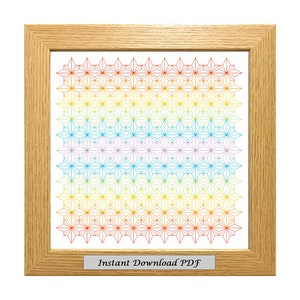Rainbow Blackwork PDF Pattern, Cross Stitch Chart, Instant Printable Download, Easy Chart, Embroidery, Modern Blackwork, CrossStitchByDonna