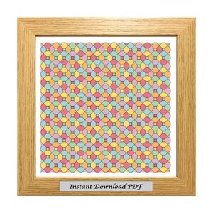 Rainbow Geometric Pattern PDF Cross Stitch Chart, Pattern, Instant Printable Download, Embroidery, Modern, Counted, CrossStitchByDonna