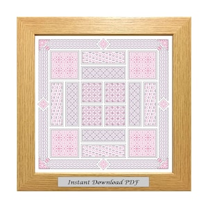 Blackwork Patchwork PDF Pattern, Cross Stitch Chart, Instant Printable Download, Embroidery, Modern Blackwork, CrossStitchByDonna
