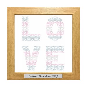 Transgender Love Blackwork PDF Pattern, Cross Stitch Chart, Instant Printable Download, Embroidery, Modern Blackwork, CrossStitchByDonna