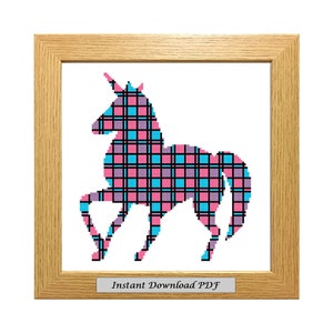 Unicorn PDF Cross Stitch Chart, Pattern, Instant Printable Download, Easy Chart, Embroidery, Modern, Counted,  CrossStitchByDonna
