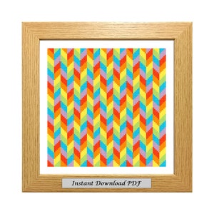 Rainbow Geometric PDF Cross Stitch Chart, Pattern, Instant Printable Download, Embroidery, Modern, Counted, CrossStitchByDonna