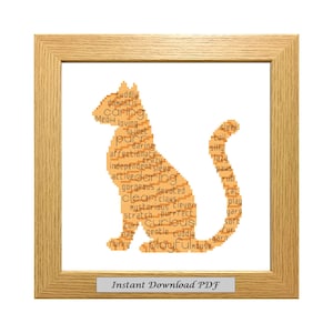 Blackwork Cat PDF Pattern, Cross Stitch Chart, Instant Printable Download, Easy Chart, Embroidery, Modern Blackwork, CrossStitchByDonna