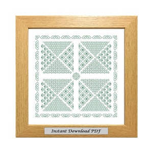 Blackwork Patchwork PDF Pattern, Cross Stitch Chart, Instant Printable Download, Embroidery, Modern Blackwork, CrossStitchByDonna