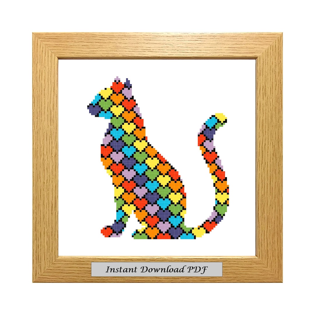 Awesocrafts Kreuzstich-Set – Schwarze Katze Mit Blumen Zum Entspannen