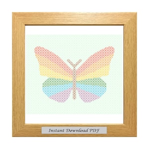 Blackwork Butterfly PDF Pattern, Cross Stitch Chart, Instant Printable Download, Easy Chart,Embroidery, Modern Blackwork, CrossStitchByDonna