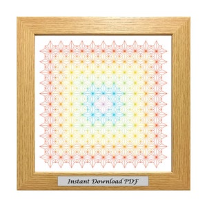 Rainbow Blackwork PDF Pattern, Cross Stitch Chart, Instant Printable Download, Easy Chart, Embroidery, Modern Blackwork, CrossStitchByDonna