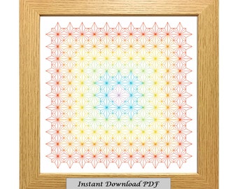 Rainbow Blackwork PDF Pattern, Cross Stitch Chart, Instant Printable Download, Easy Chart, Embroidery, Modern Blackwork, CrossStitchByDonna