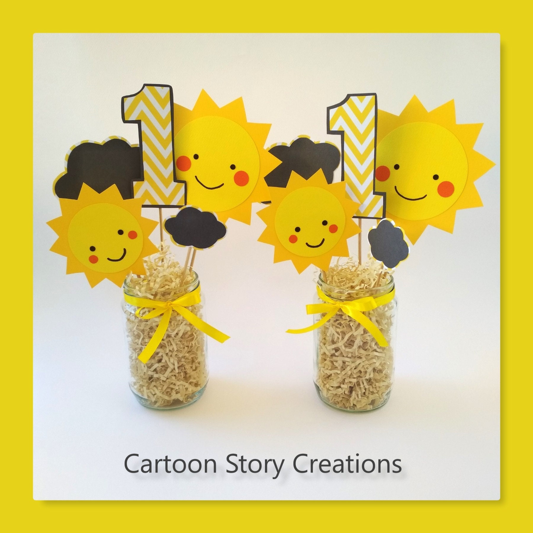 Sunshine Party Center Piece, Sunshine Birthday Party Center Piece, You