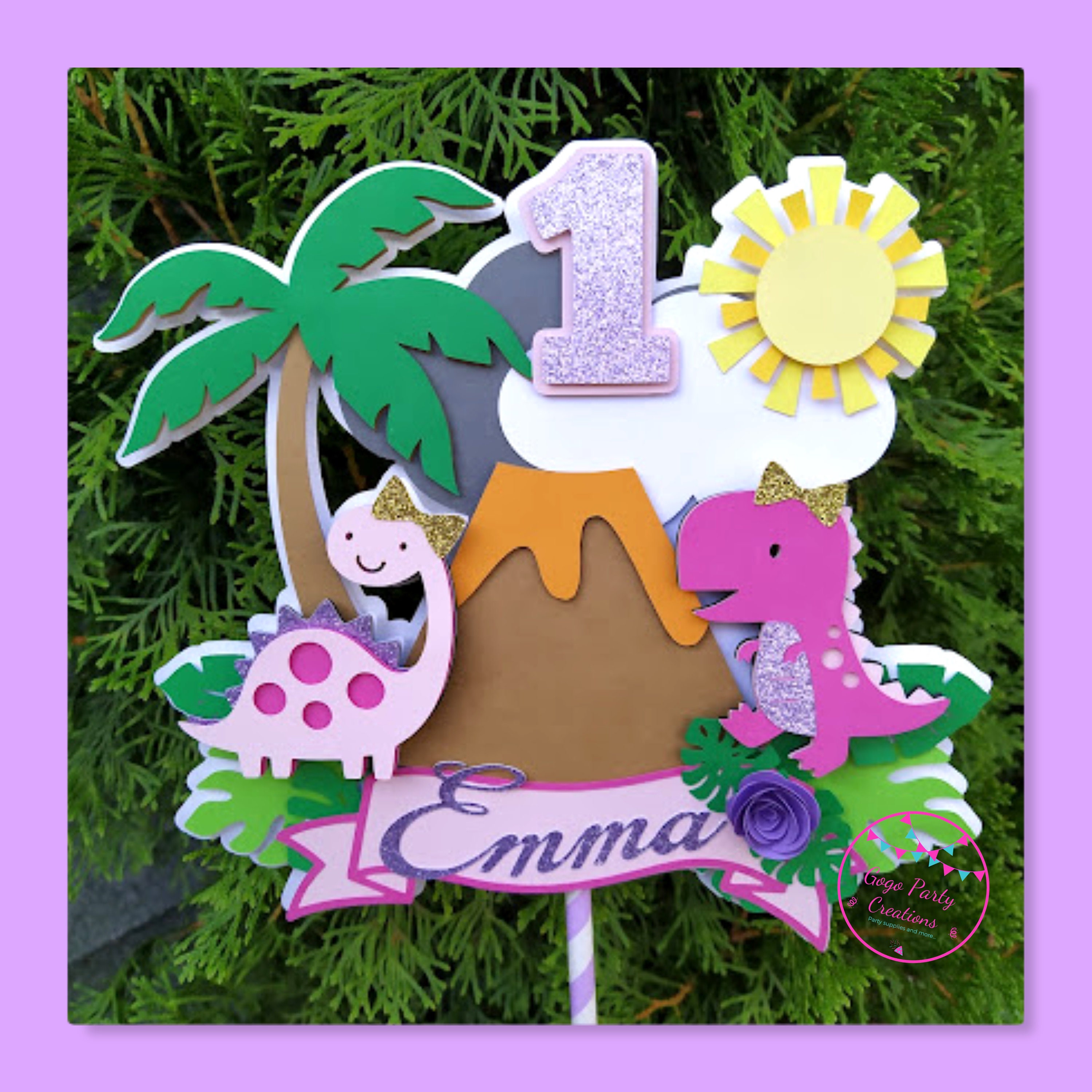 Dinosaur Cake Topper Girl Dinosaur Cake Topper Girly - Etsy Dinosaur Cake Topper Girl Dinosaur Cake Topper Girly - Etsy