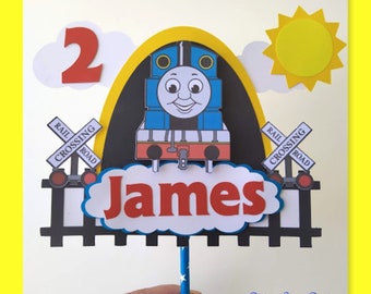 Thomas the train cake topper, Thomas the train birthday party, Train cake topper, Thomas the train party decorations, Personalized