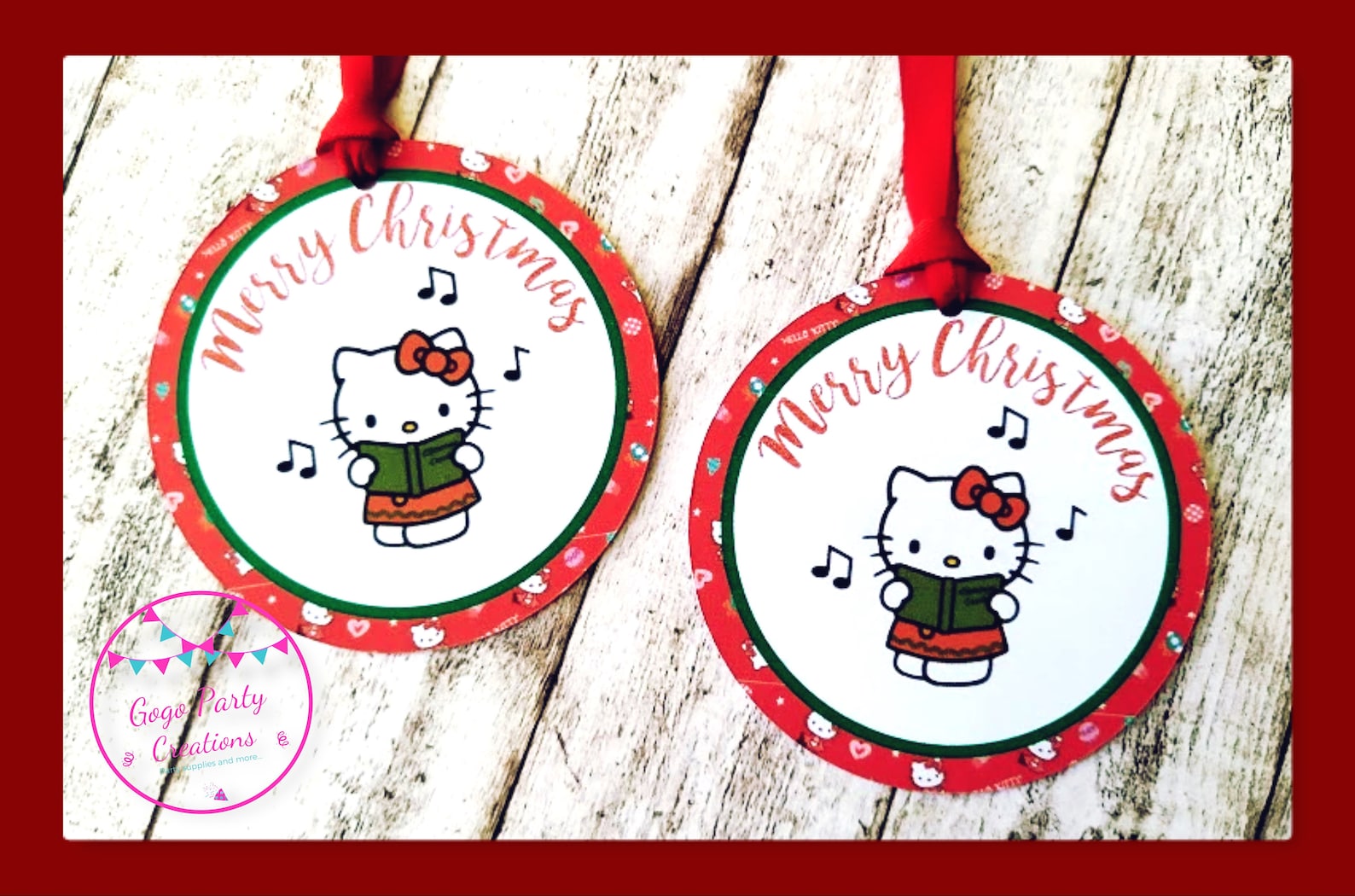 Hello Kitty Christmas gift tags Hello Kitty Christmas favor | Etsy