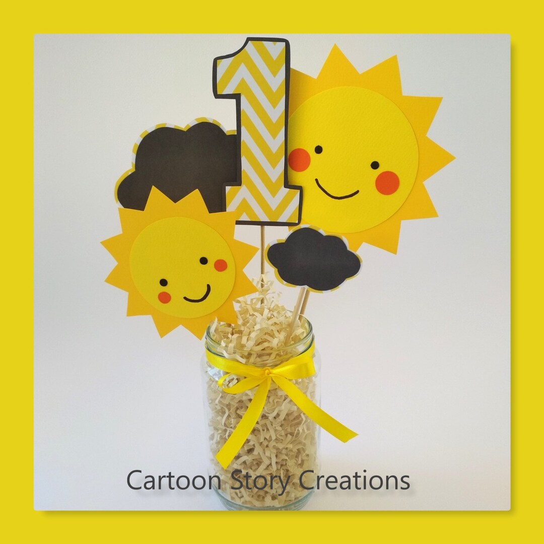 Sunshine Party Center Piece, Sunshine Birthday Party Center Piece, You