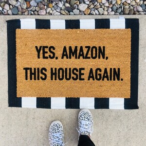 Funny Doormat, Cute Doormat, Welcome Mat, Housewarming Gift, Birthday Gift, Online Shopping Addict, Shopping Addict, Cute Doormat