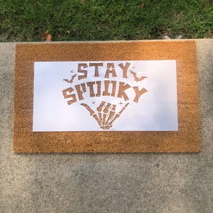 Stay Spooky Doormat Stencil, Reusable Stencil, Welcome Mat, Arts and Crafts, DIY Doormat, Doormat Paint Party, Halloween Stencil