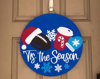 Tis The Season Doorhanger, Wood Sign, Winter Decor, Winter Season, Outdoor Decor, Front Porch Decor, Welcome Sign