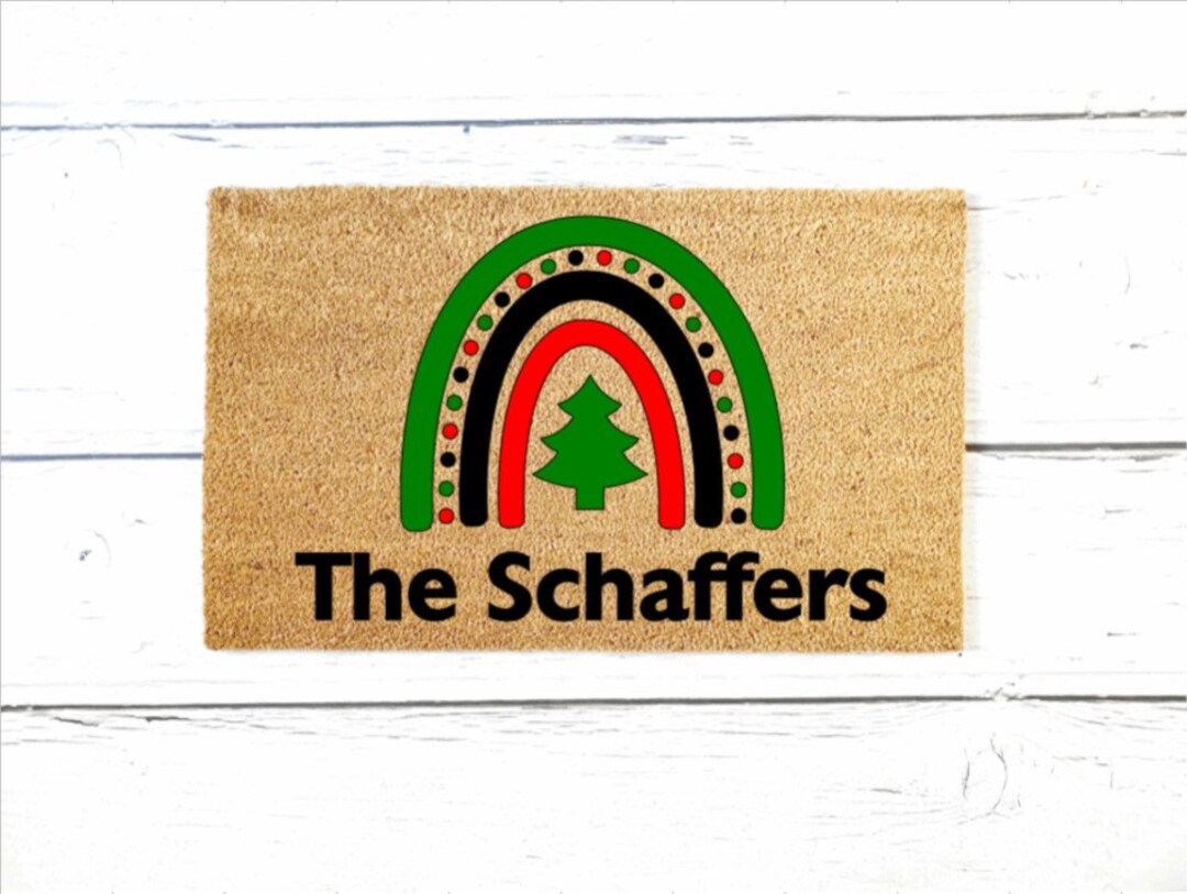 Christmas Doormat, Rainbow Doormat, Housewarming Gift, Birthday Gift