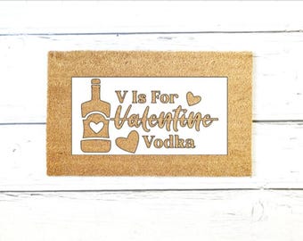 Funny Valentine Doormat Stencil, Welcome Mat, Arts and Crafts, DIY Doormat, Doormat Paint Party, Stencil Art