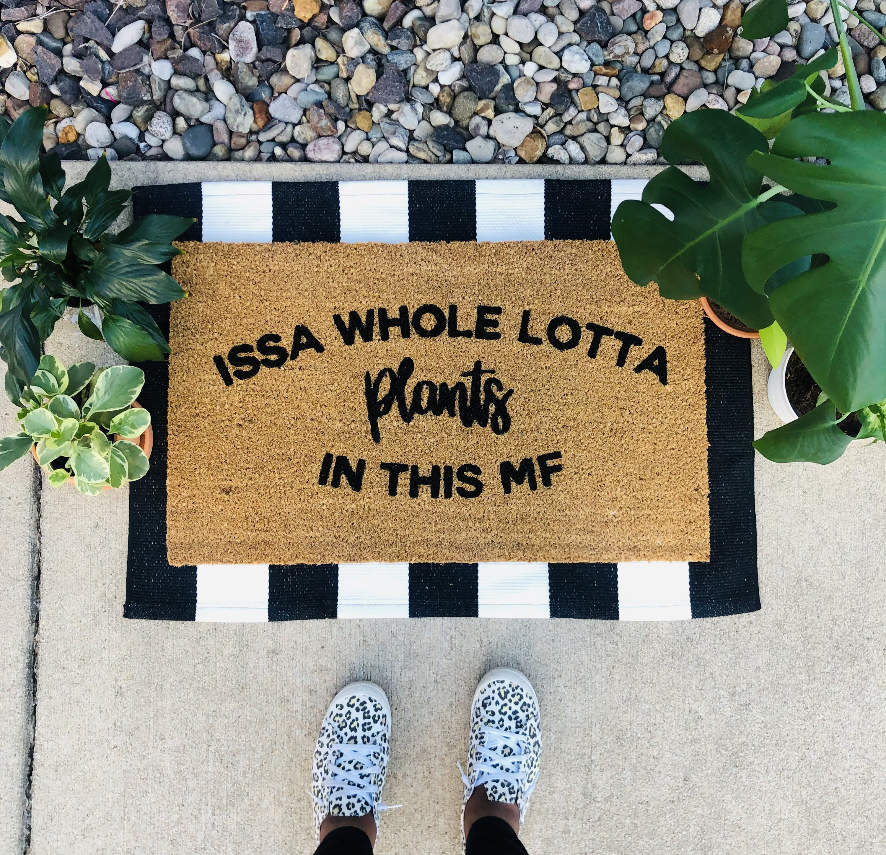 Whole Lotta Plants Doormat, Housewarming Gift, Birthday Gift, Welcome Mat, Plant Lover, Plant Parent, Cute Doormat, Funny Plant Doormat