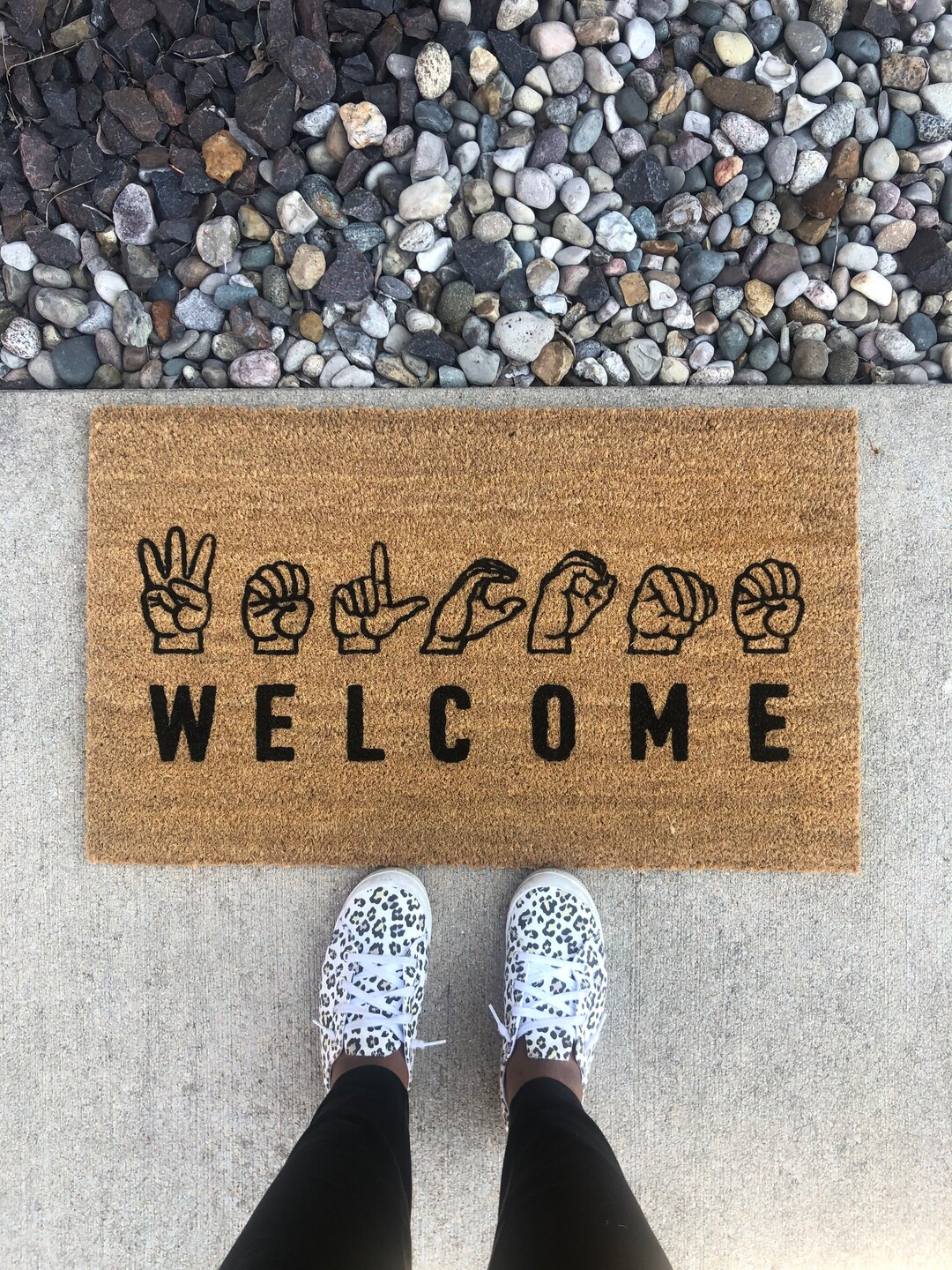 ASL Doormat, Custom Doormat, Language Doormat, Mat