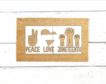 Juneteenth Doormat Stencil, Welcome Mat, Arts and Crafts, DIY Doormat, Paint Party, Doormat Paint Party, Reusabole Stencil, 2-Part Stencil
