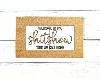 Funny Doormat Stencil, Welcome Doormat, Outdoor Rug, Arts and Crafts, Doormat Stencil, Doormat Paint Party, DIY Doormat